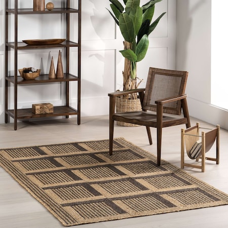 Nuloom Aletta Geometric Tiled Jute Area Rug 8ft x 10ft TADP03A-8010